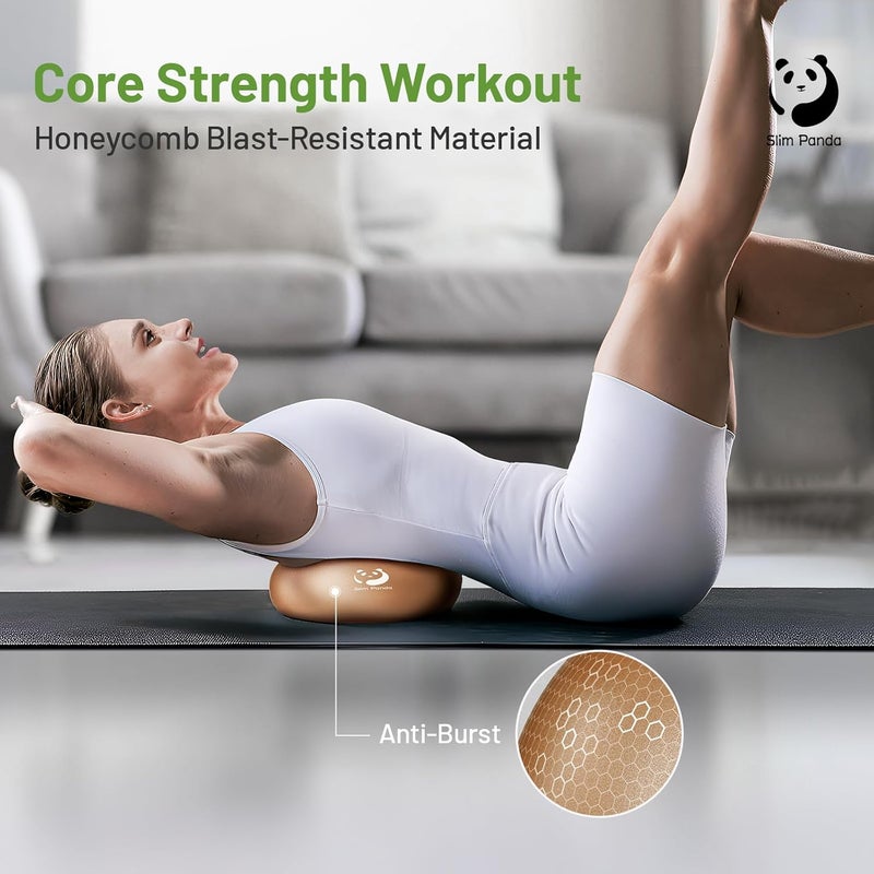 Slim Panda Pilates Ball, 9 Inch Small Exercise Ball, Anti Burst Mini Yoga Ball for Stability, Workout, Barre, Core Strength, Physical Therapy, Balance, Stretching - Image 2